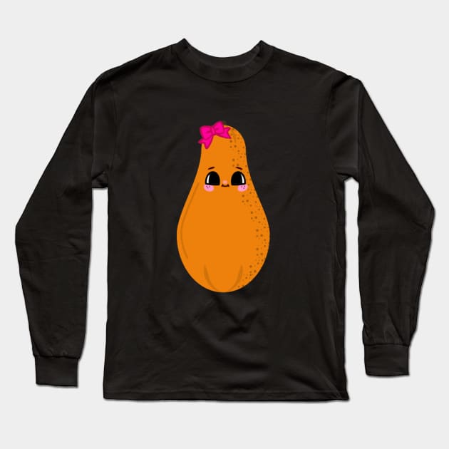 Cute papaya Long Sleeve T-Shirt by houdasagna